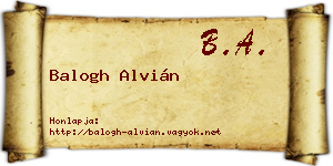 Balogh Alvián névjegykártya