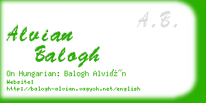alvian balogh business card
